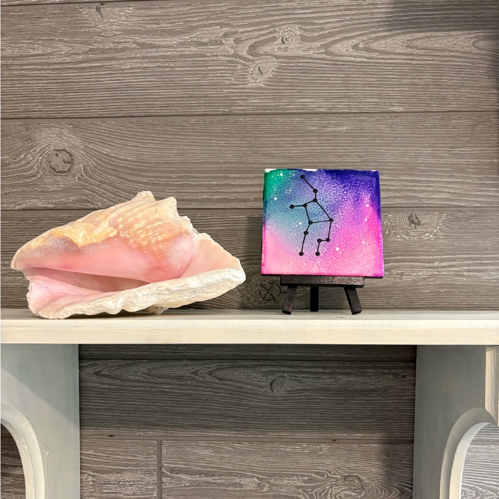Virgo Pink Zodiac Constellation Home Decor - Wall Art - Office